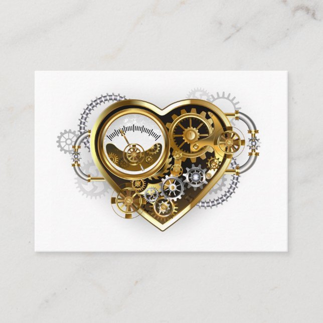 Tarjeta De Descuentos Steampunk Heart with a Manometer (Anverso)