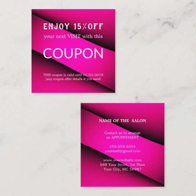 Tarjeta De Descuentos Suministros de salón de Purpurina plateado de lujo (Anverso / Reverso)