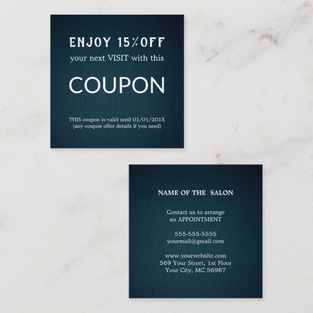 Tarjeta De Descuentos Suministros de salón de Purpurina plateado de lujo (Anverso / Reverso)