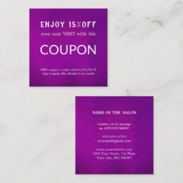 Tarjeta De Descuentos Suministros de salón de Purpurina plateado de lujo