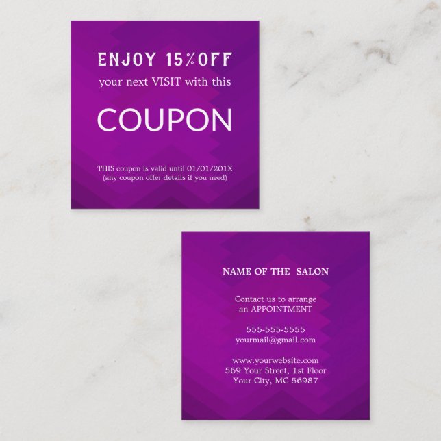 Tarjeta De Descuentos Suministros de salón de Purpurina plateado de lujo (Anverso / Reverso)