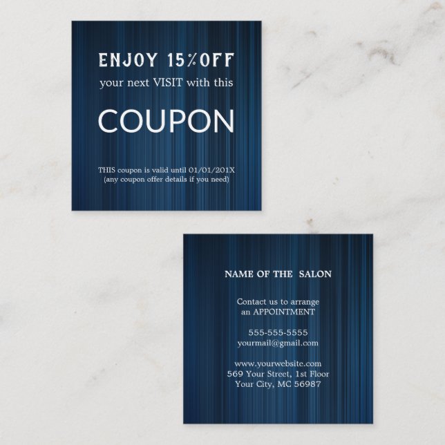 Tarjeta De Descuentos Suministros de salón de Purpurina plateado de lujo (Anverso / Reverso)