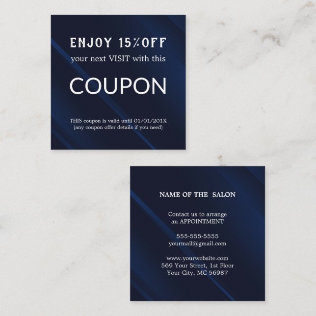 Tarjeta De Descuentos Suministros de salón de Purpurina plateado de lujo (Anverso / Reverso)