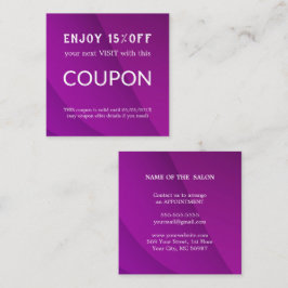 Tarjeta De Descuentos Suministros de salón de Purpurina plateado de lujo