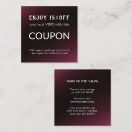 Tarjeta De Descuentos Suministros de salón de Purpurina plateado de lujo