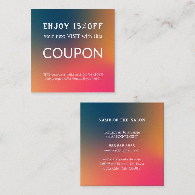 Tarjeta De Descuentos Suministros de salón de Purpurina plateado de lujo (Anverso / Reverso)