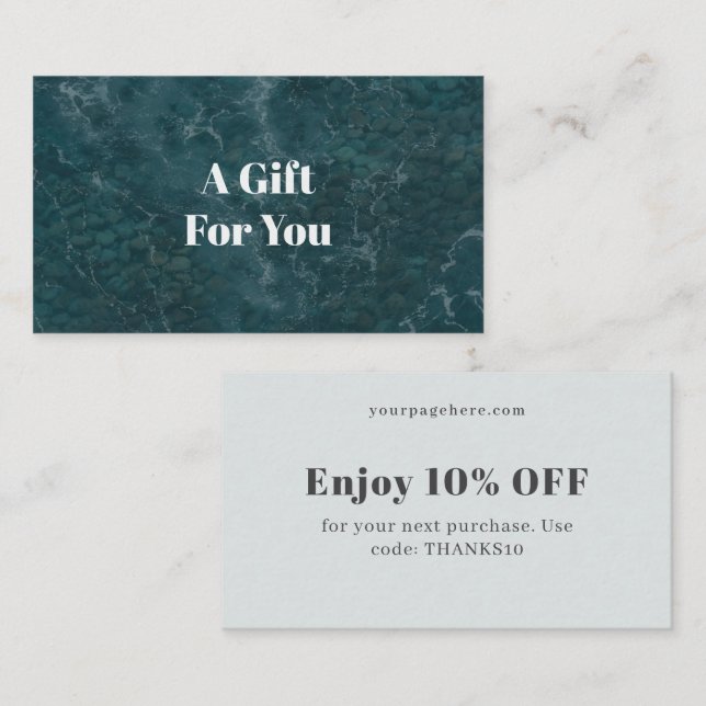 Tarjeta De Descuentos Teal ocean, modern (Anverso / Reverso)