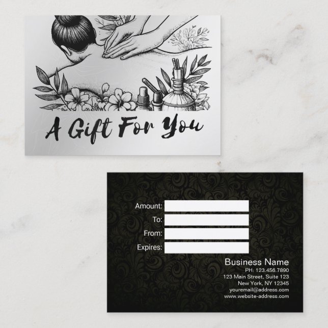 Tarjeta De Descuentos Terapia Masajista Manos Curadoras Energía Spa Well (Anverso / Reverso)