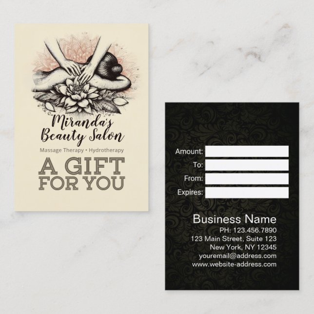 Tarjeta De Descuentos Terapia Masajista Manos Curadoras Energía Spa Well (Anverso / Reverso)