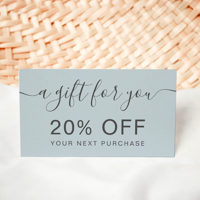 Tarjeta De Descuentos Tipografía profesional polvorienta moderna (Modern dusty blue professional typography discount card)