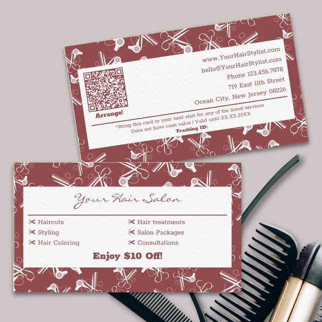 Tarjeta De Descuentos Topacio Smoke Profesional y Peluquería Blanca (Professional Smoky Topaz & White Hairdresser Discount Card)