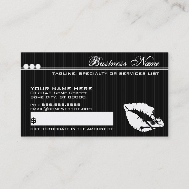 Tarjeta De Descuentos vale de los labios del veneno (Anverso)