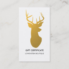 Tarjeta De Descuentos Vale elegante del reno del oro moderno