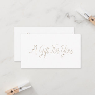 Tarjeta De Descuentos Vale elegante minimalista de la caligrafía