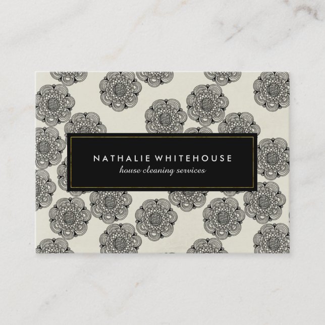 Tarjeta De Descuentos Vale floral adaptable con clase (Anverso)