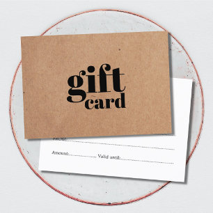 Tarjeta De Descuentos Vale impreso simple de la belleza de Kraft