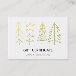 Tarjeta De Descuentos Vale lindo de los árboles de navidad del oro