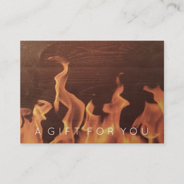 Tarjeta De Descuentos Vale rústico del restaurante del fuego de madera (Anverso)