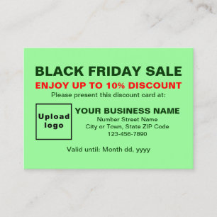 Tarjeta De Descuentos Venta de viernes negro de negocios en verde claro