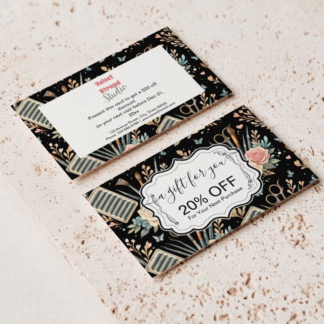 Tarjeta De Descuentos Watercolor Floral Lash Artist (Subido por el creador)