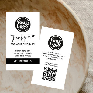 Tarjeta De Descuentos White Gracias Solicitar Comercial con el logotipo 