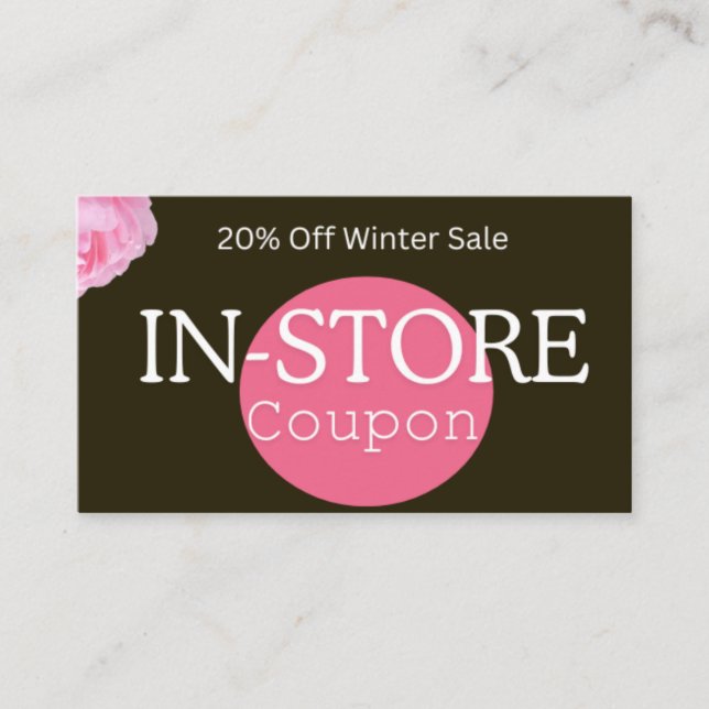 Tarjeta De Descuentos Winter Sale In-Store Coupon (Anverso)