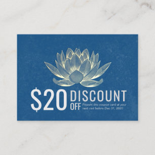 Tarjeta De Descuentos YOGA Meditation Instructor Discount Coupon Lotus
