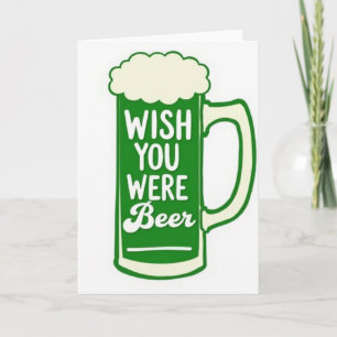 Tarjeta de deseo de cerveza verde