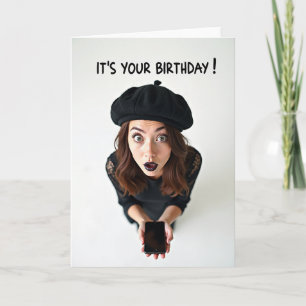 Tarjeta de deseo de cumpleaños asombrada