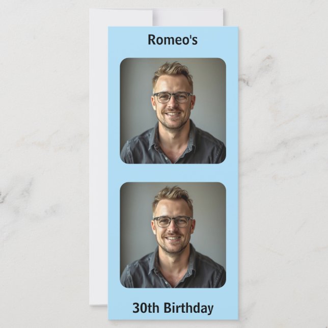 Tarjeta de deseo de cumpleaños azul (Anverso)