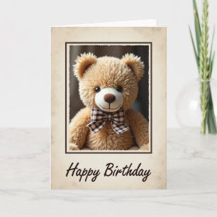 Tarjeta de deseo de cumpleaños con animal de peluc