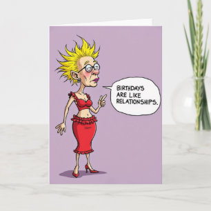 Tarjeta de deseo de cumpleaños con caricatura