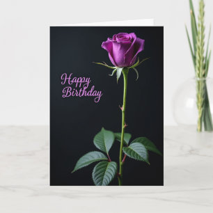 Tarjeta de deseo de cumpleaños con flor de violeta