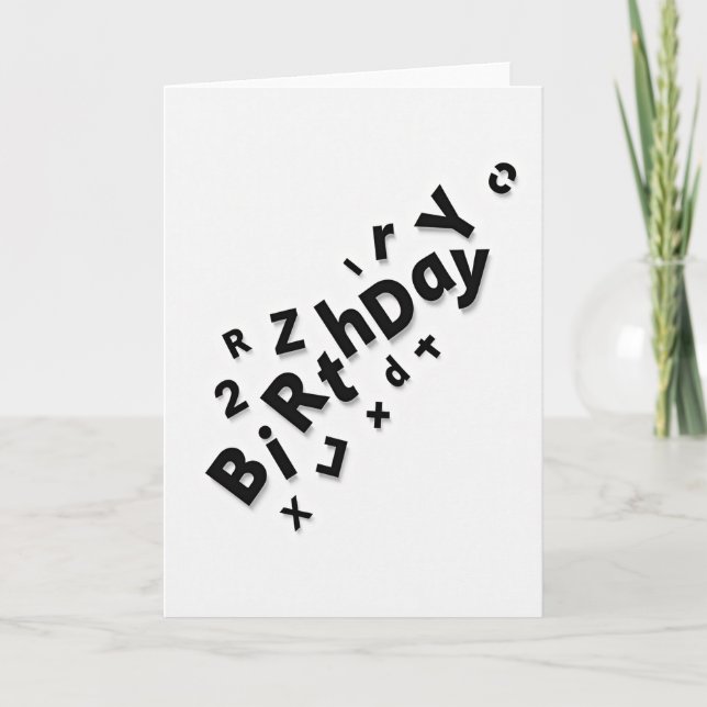 Tarjeta de deseo de cumpleaños con letras en 3D (Anverso)