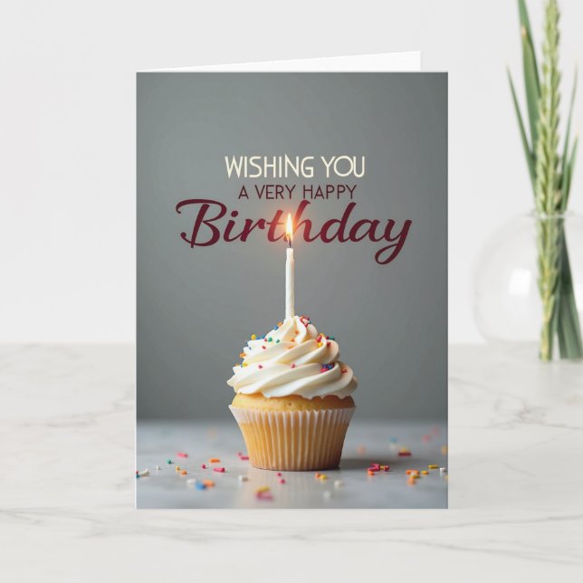 Tarjeta de deseo de cumpleaños con luz de vela (Anverso)