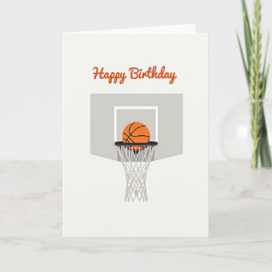 Tarjeta de deseo de cumpleaños de baloncesto