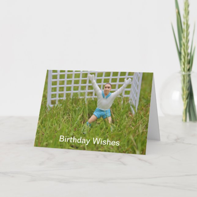 Tarjeta de deseo de cumpleaños de Goal Keeper (Anverso)