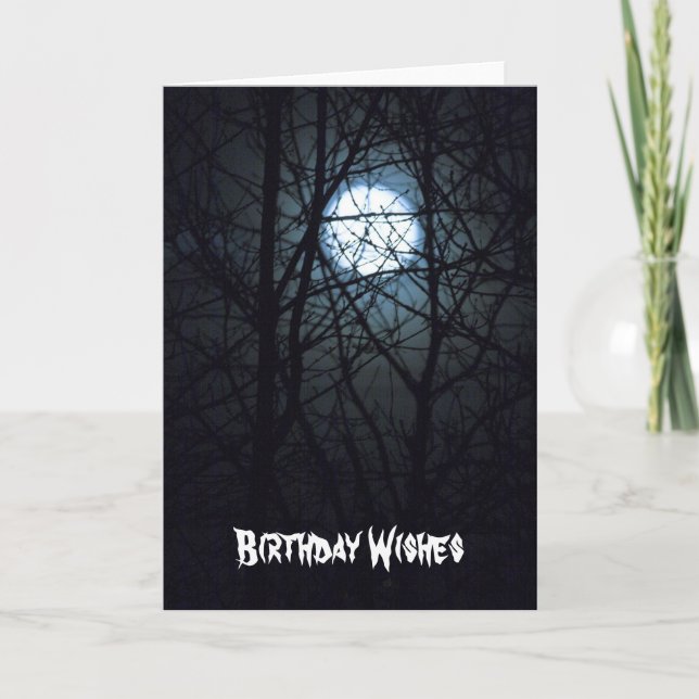 Tarjeta de deseo de cumpleaños de luna completa (Anverso)