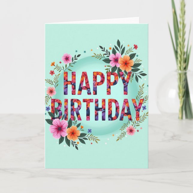 Tarjeta de deseo de cumpleaños gráfico (Anverso)