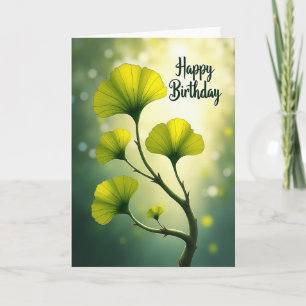 Tarjeta de deseo de cumpleaños Hojas Luminosas