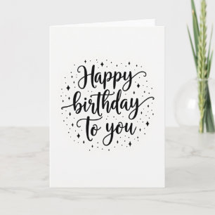 Tarjeta de deseo de cumpleaños minimalista