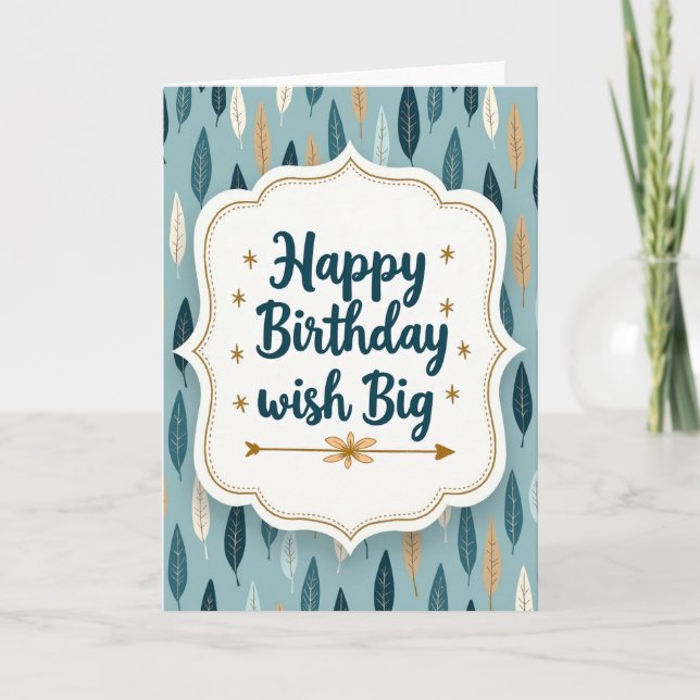 Tarjeta de deseo de cumpleaños ornamentada (Anverso)