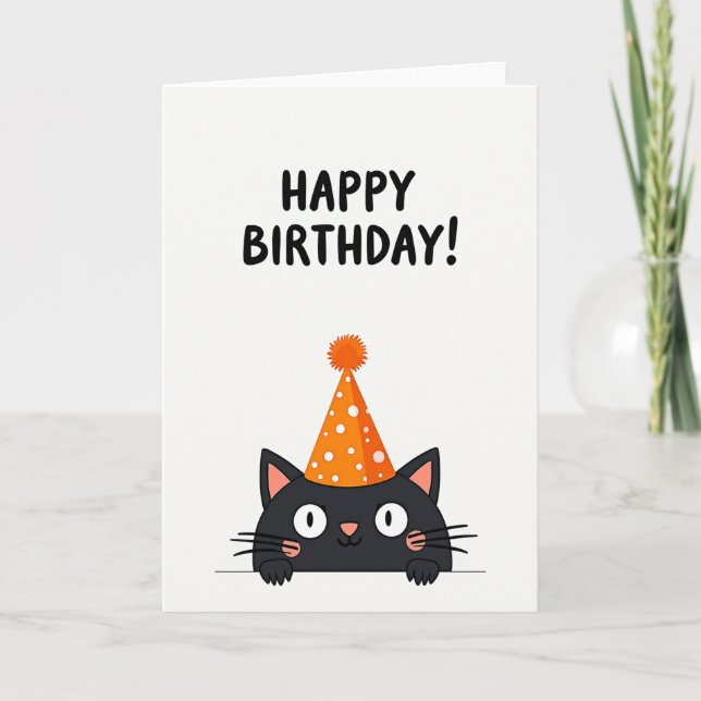 Tarjeta de deseo de cumpleaños para gato de median (Anverso)