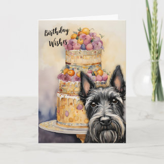 Tarjeta de deseo de cumpleaños para perro escocés