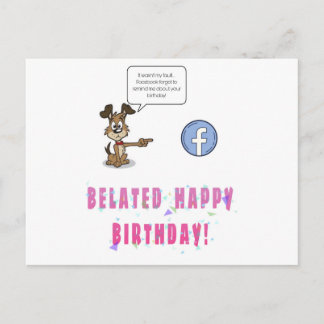 Tarjeta de deseo de cumpleaños retrasada