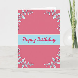 Tarjeta de deseo de cumpleaños rosa coral