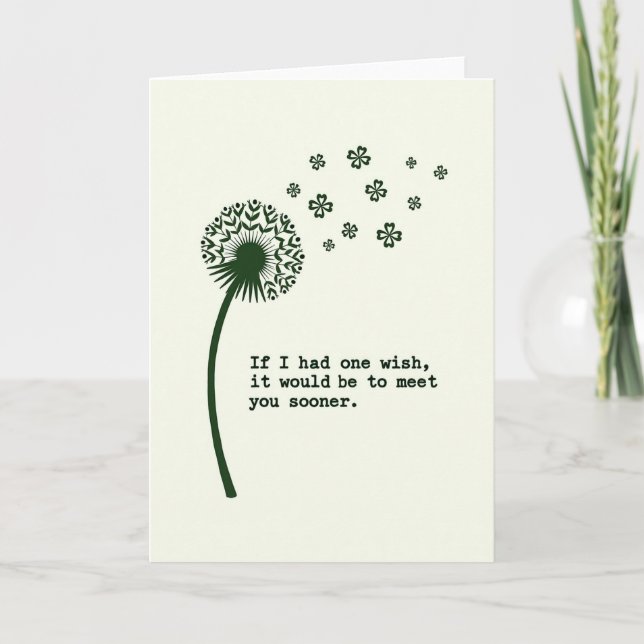 Tarjeta de Deseo de Diente de León Afortunado (Anverso)
