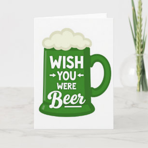 Tarjeta de deseo de jarra de cerveza verde