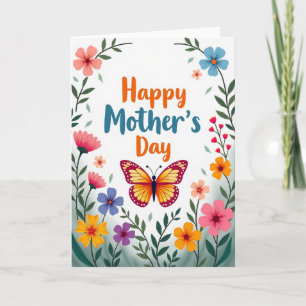 Tarjeta de deseo de mariposa radiante