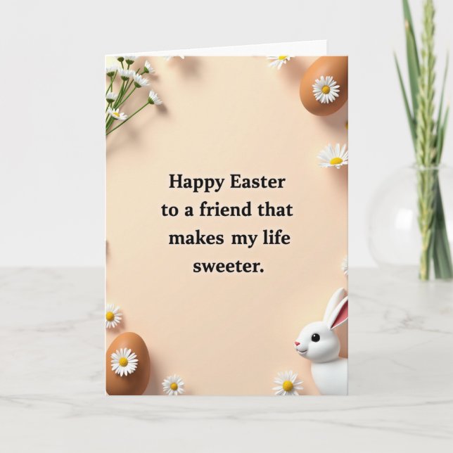 Tarjeta de deseo de Pascua para el amigo más dulce (Anverso)